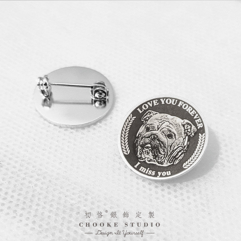 Vesta Custom Pet Portrait Brooch