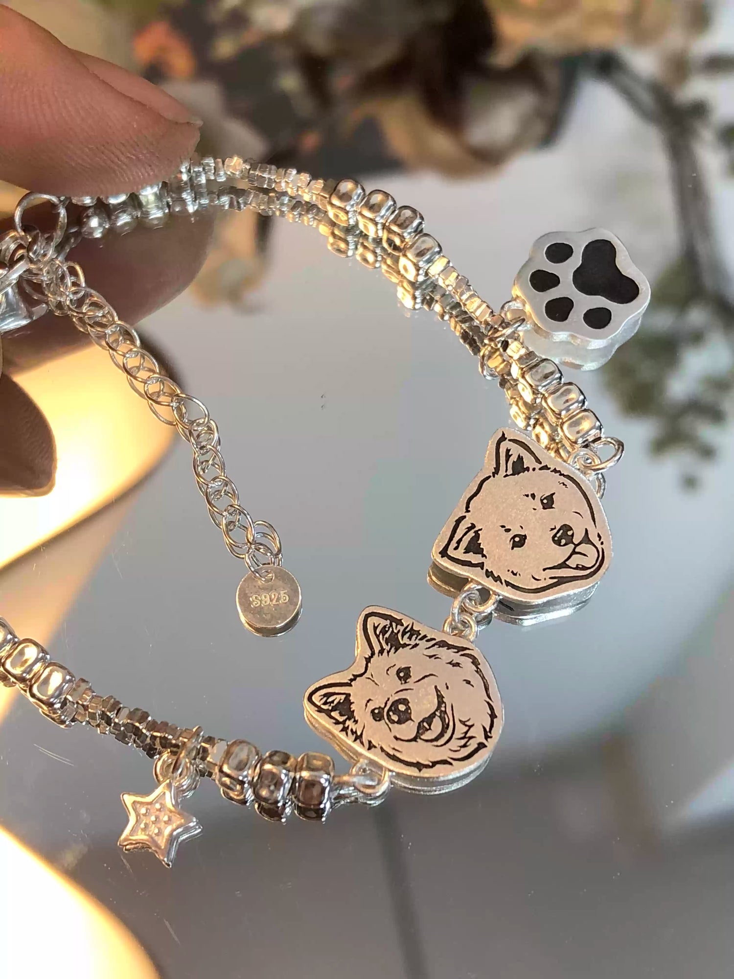 Velora Custom Pet Portrait Charm Bracelet