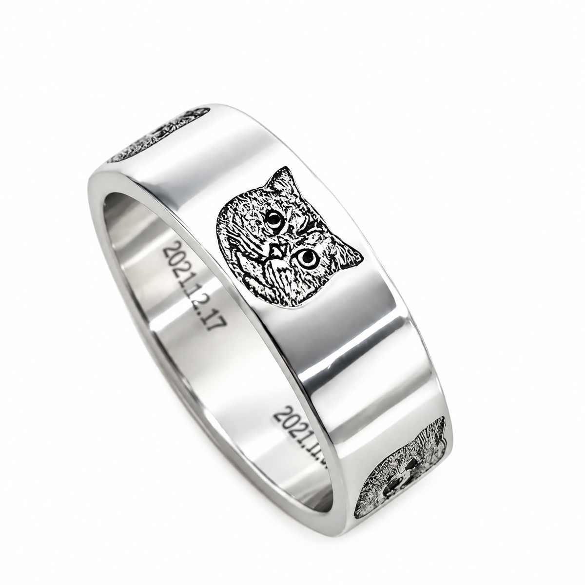 Clover Personalized Sterling Silver Ring