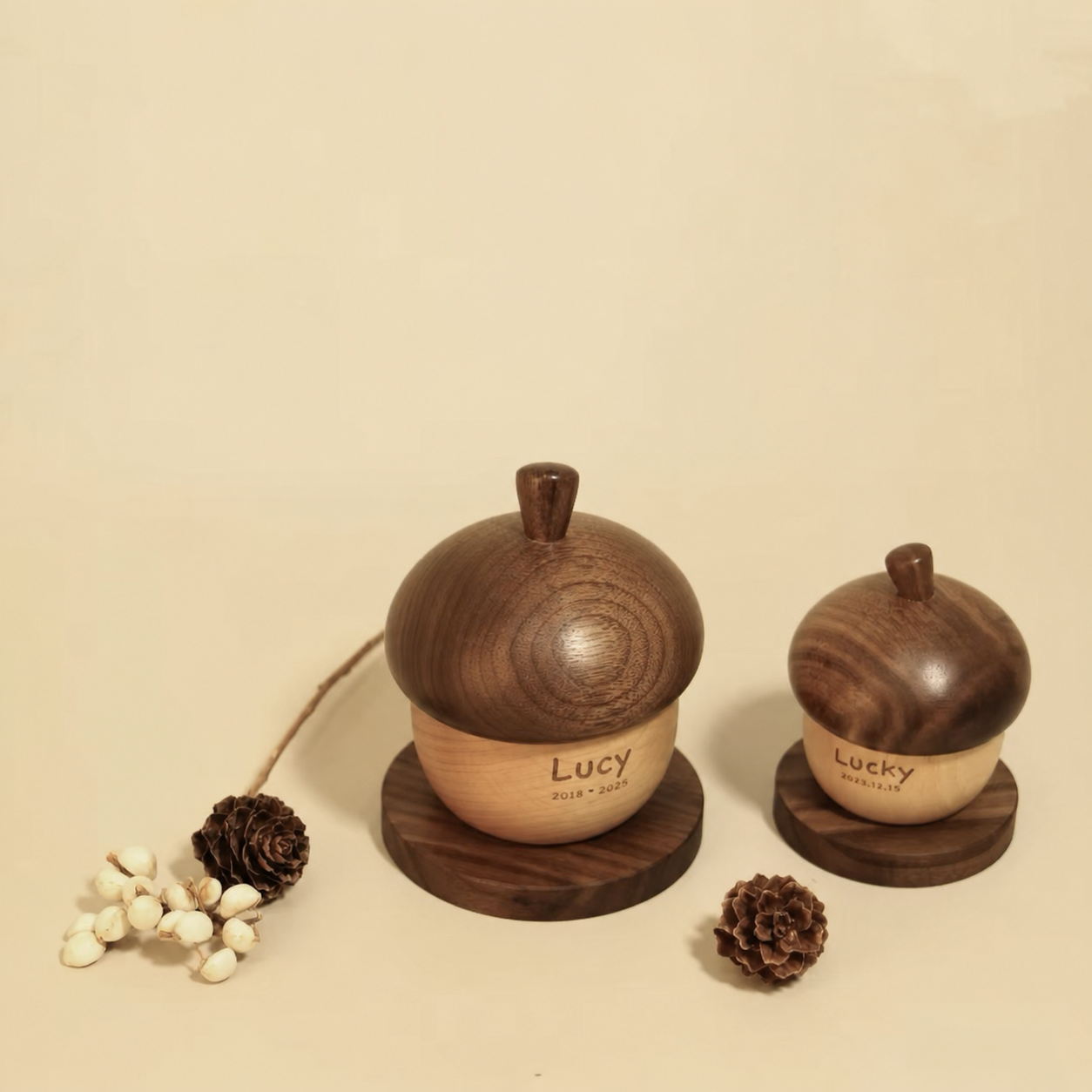 Acona Custom Engraved Wooden Pet Memorial Urn