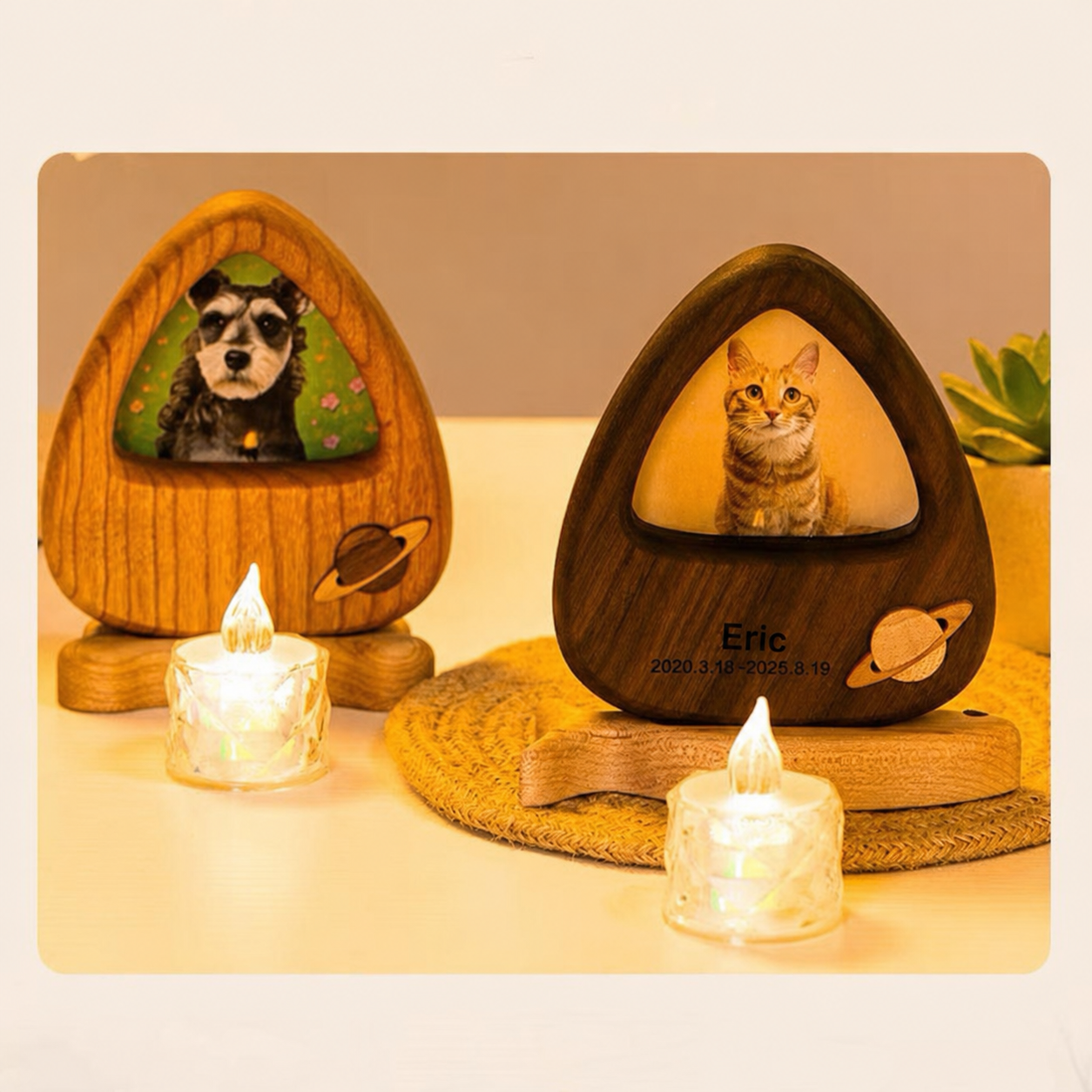 Pawlaxy Custom Engraved Wooden Pet Memorial Picture Frame