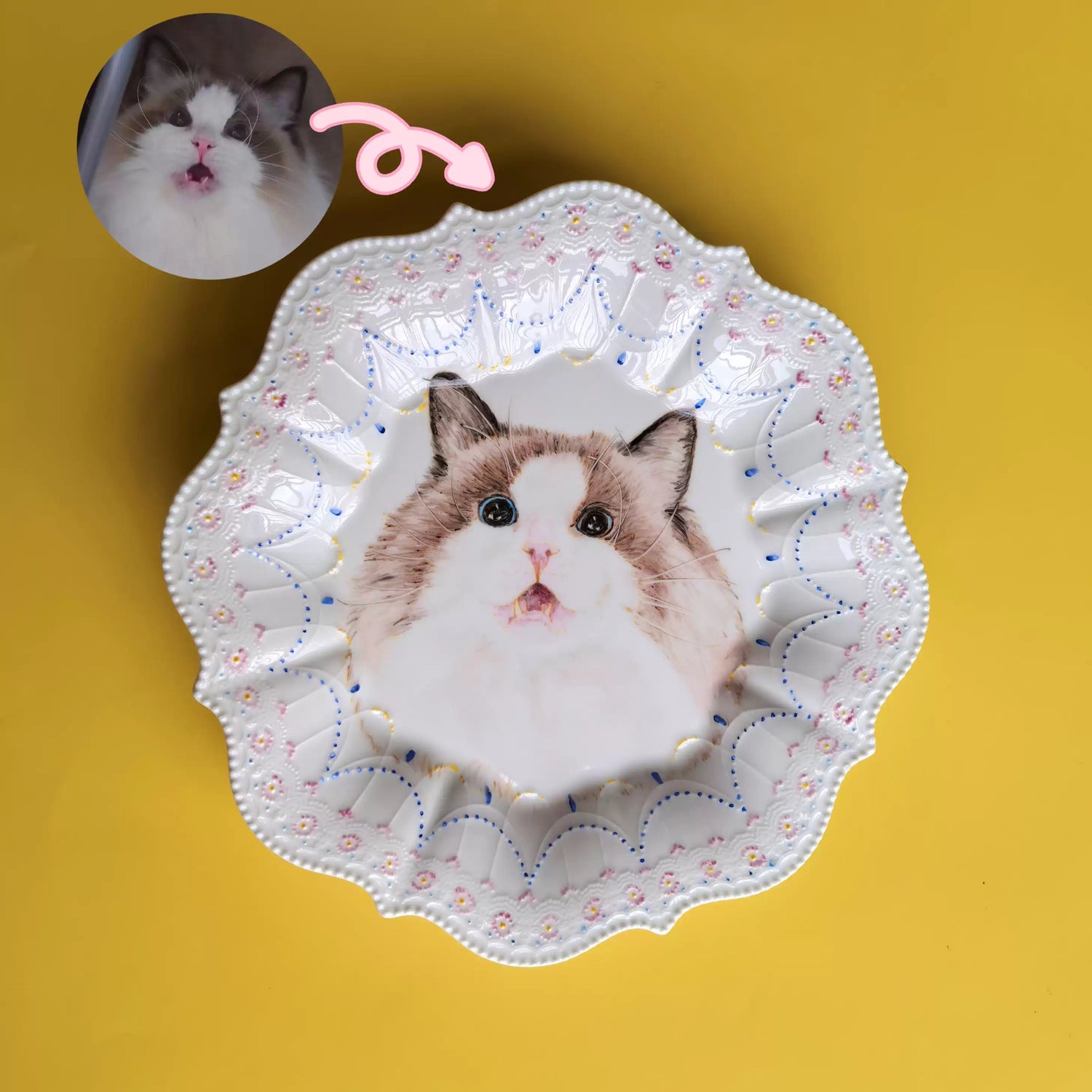 Orla Personalized Hand-Painted Pet Portrait Ceramic Plate