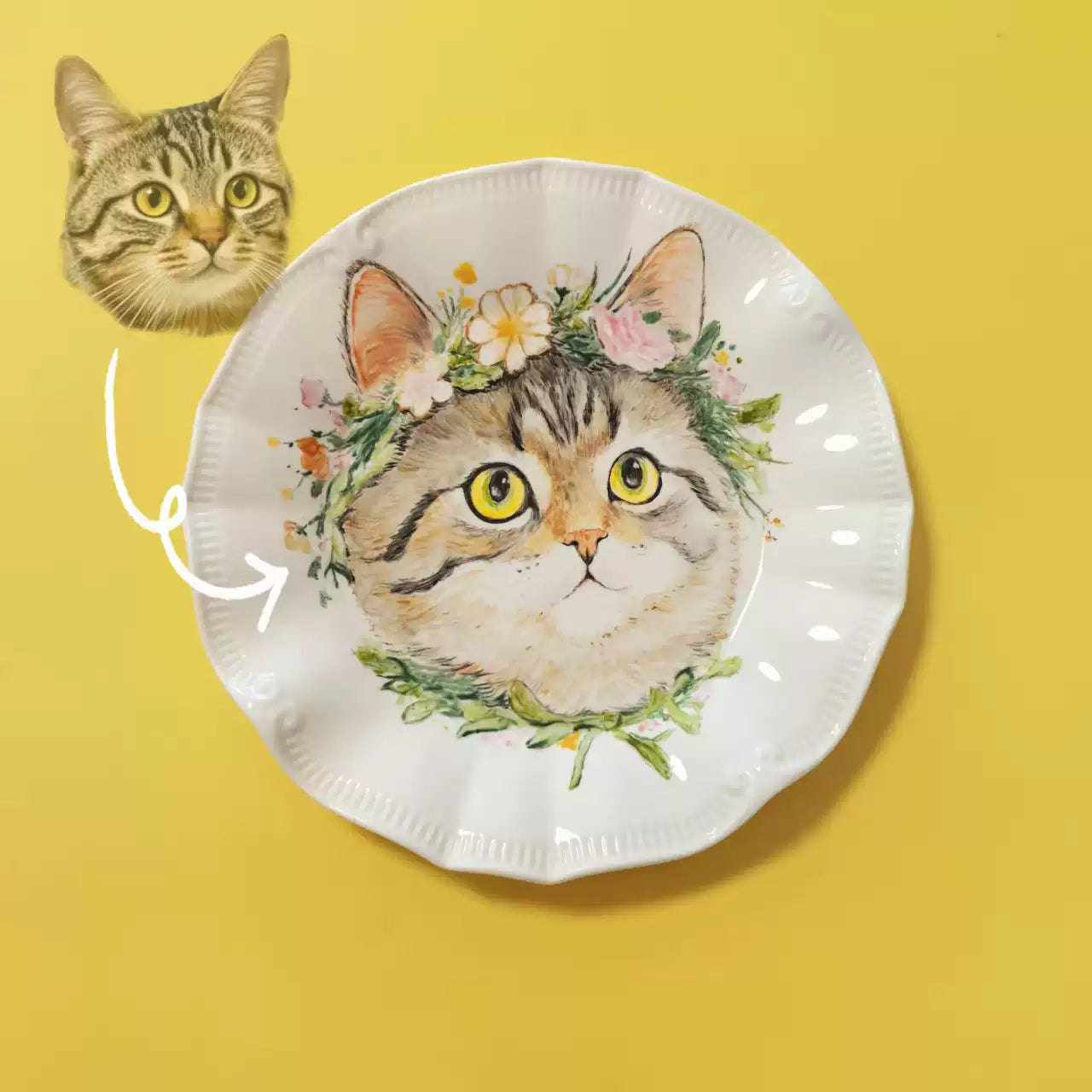Orla Personalized Hand-Painted Pet Portrait Ceramic Plate