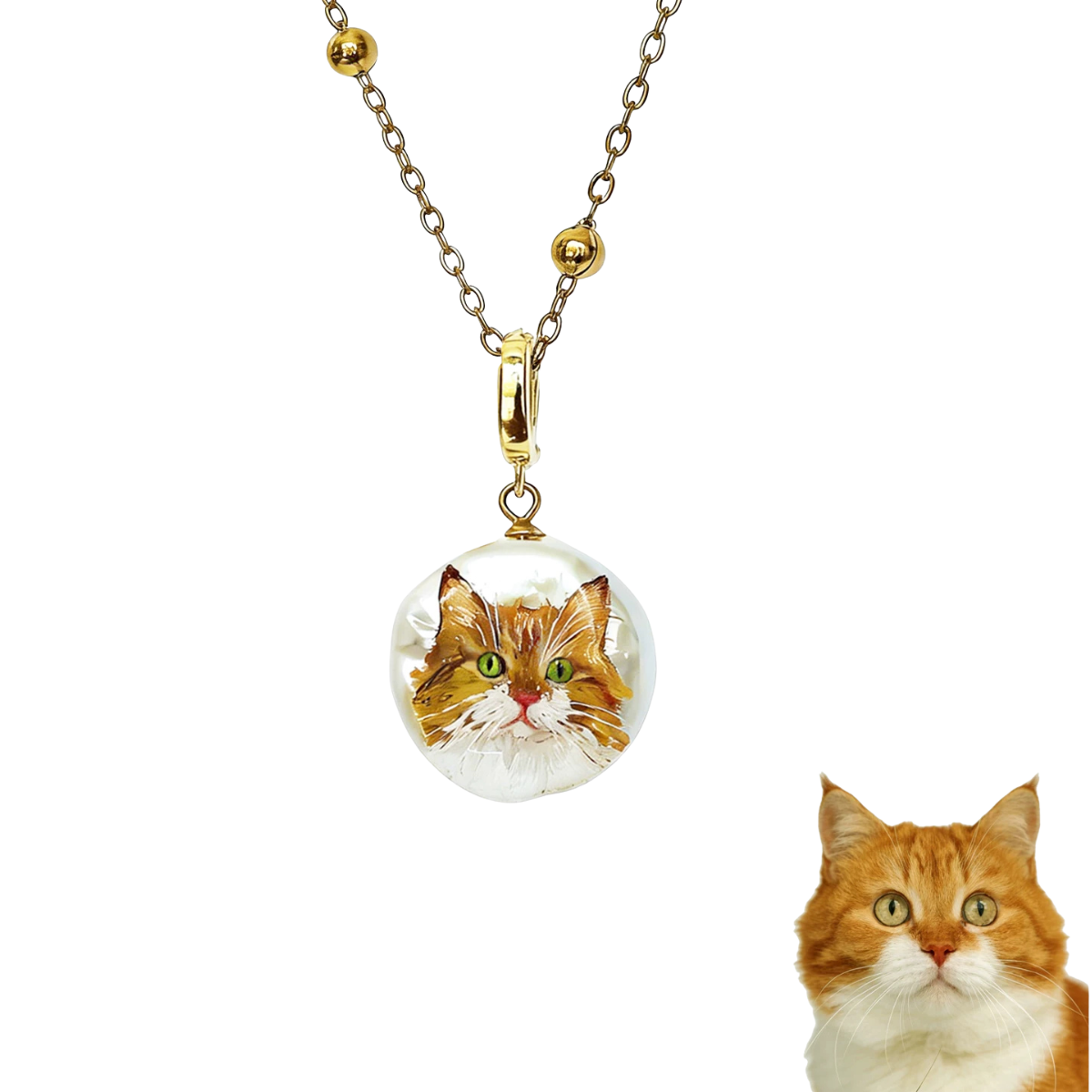 Mira Custom Pet Portrait Baroque Pearl Necklace
