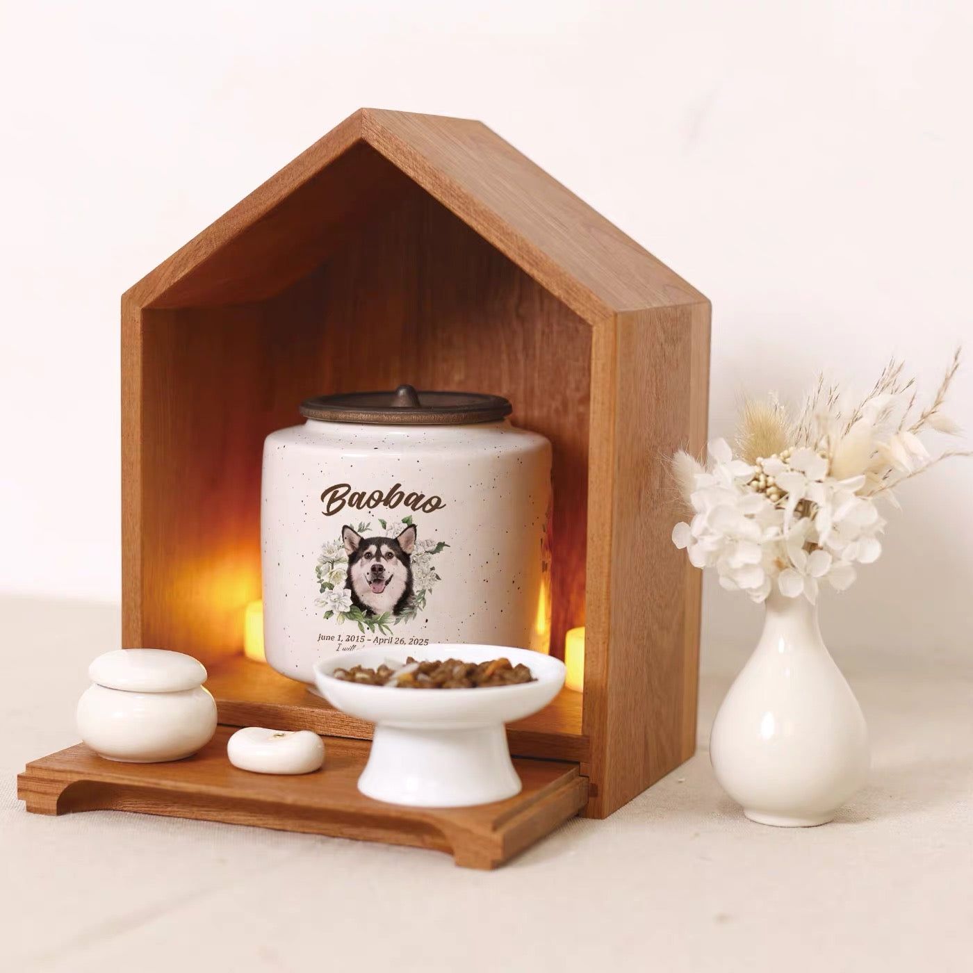 Bambi Custom Wooden Pet Memory Jar Set